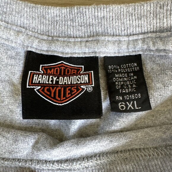 Vintage Made In USA Harley Davidson Pocket‎ Shirt Gray Grey 6XL Daytona Beach - Picture 4 of 8